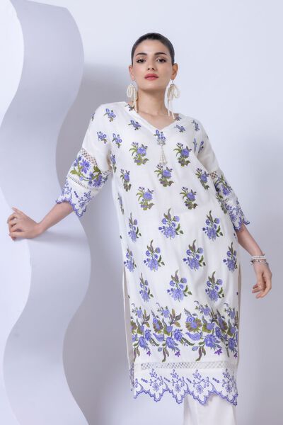 Embroidered | Crosshatch Raw Silk | Kurta | USD 18.00