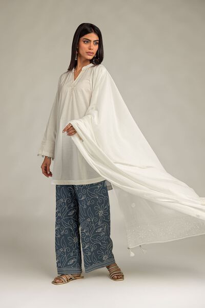 Embroidered | Lawn | White Lawn Dupatta | USD 35.00