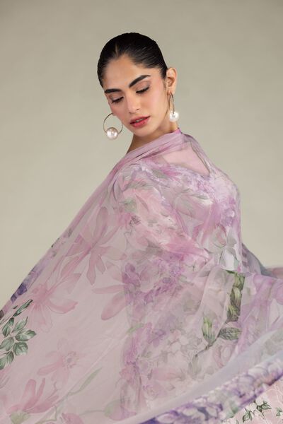 Embroidered | Chiffon | Floral Chiffon Dupatta | USD 30.00